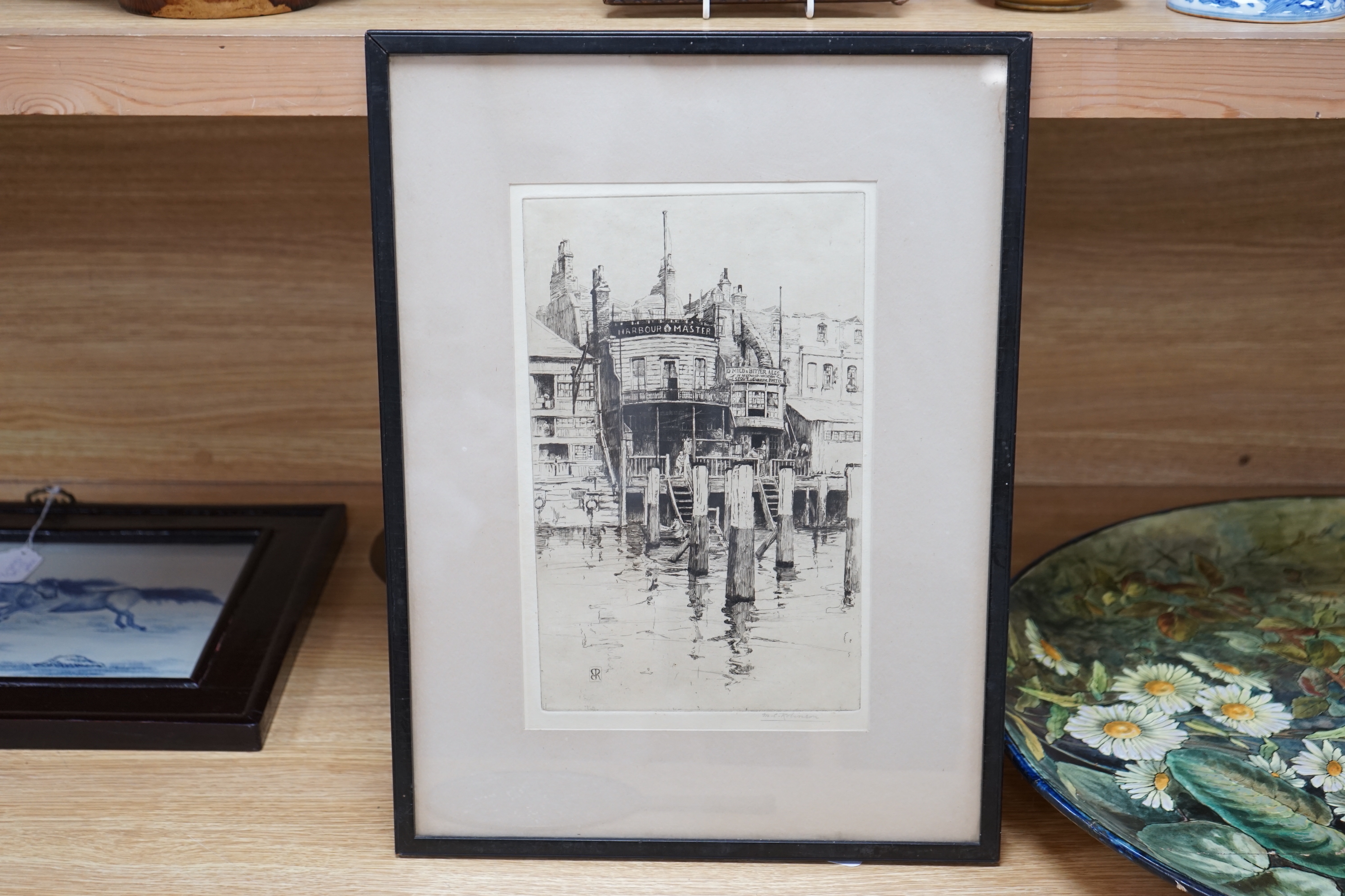 Mabel Catherine Robinson (1875-1953), etching, 'The Harbour Masters Limehouse', signed in pencil, 32 x 19cm
